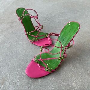 Vintage Y2K Tommy Hilfiger Floral Heeled Sandals